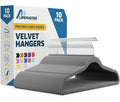 Lifemaster Velvet Clothes Hangers – with 360 Degree Swivel Hook and Non-Slip Shoulder Notch, Holds Up to 10 lbs, Heavy Duty Hanger Set, for Organizing Suit, Dress, Coat, and Clothes, Pack of 10, Gray