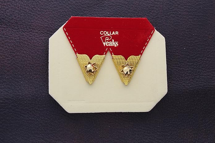 HHH Designs Gold Plated Collar Stays for Men and Women - Western Style Collar Tips - Stone Accents Collar Pins - Made in USA