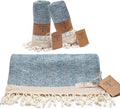 SMYRNA TURKISH COTTON Herringbone Series Turkish Hand Towels Set of 2, 16x40 inch, Decorative Turkish Hand Towels for Bathroom, Kitchen, Face, Hair, Tea, Yoga, Gym, Dishcloth Set of 2, Light Blue