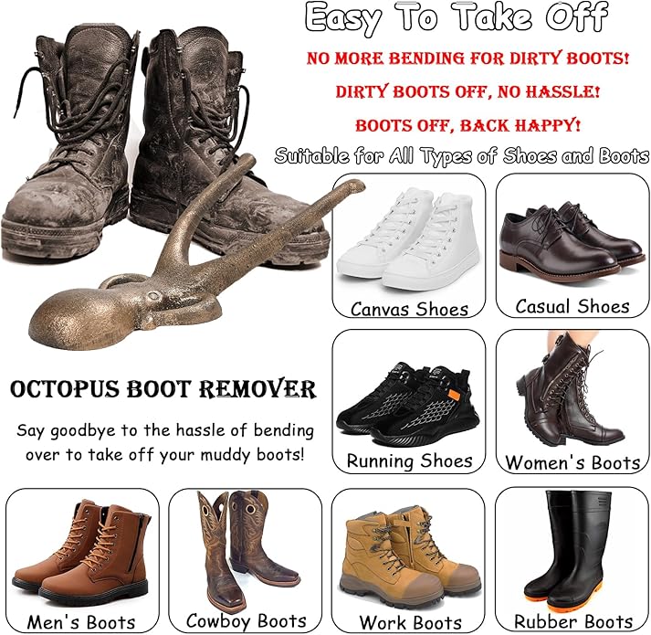 Boot Jack Heel Puller, Boot Puller Shoe Remover for Cowboy Work Muck and Rubber Boots