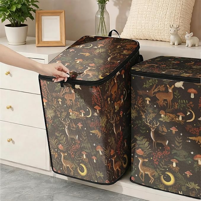 2pcs closet organizers and storage under bed,clothing blanket sweater sheet bedding comforter duvet quilt pillow toy storage bags with lids,dorm room essentials for containers 95L