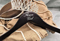NAHANCO FG20214 Bridal Hanger, Black Wood Hanger with Silver Imprint (Flower Girl), 14” (1 Piece), Black w/Silver Imprint