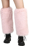 LA CARRIE Women Fuzzy Faux Fur Leg Warmers Fluffy Winter Long Foot Cuffs Furry Boot Socks