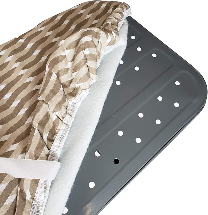HOMZ 1915078 Premium Standard Width Ironing Board Cover and Pad, Taupe/Brown/White Pattern
