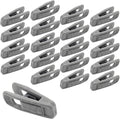 Hordion 20Pcs Grey Velvet Hangers Clips, Strong Finger Flocked Clips Felt Velvet Clip for Pants Skirt Thin Felt Hangers (Grey)