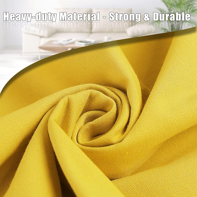 Sanlykate Large Canvas Cotton Laundry Bag with Drawstring & Handles, Heavy Duty Durable Dirty Clothes Organizer, Tear Resistant Hamper Liner Storage Bag, Travel Sack, 25.5 x 34inch - Yellow