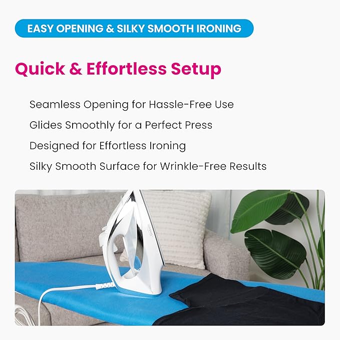 M Maxima | Ironing Board | Size 43x12'' | Retractable Wire Iron Rest | 4 Leg Iron Board | Thick Heavy Padded 4 Layers, Scorch Resistant Foam Cover