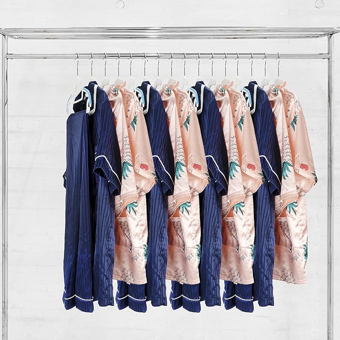 Tinfol 15PC Plastic Space Saving Clothes Hangers, Dry Wet Hangers with Non-Slip Pads - Heavy Duty Suit Hanger Perfect for Cloth Underwear Pants Shirts and Sweaters