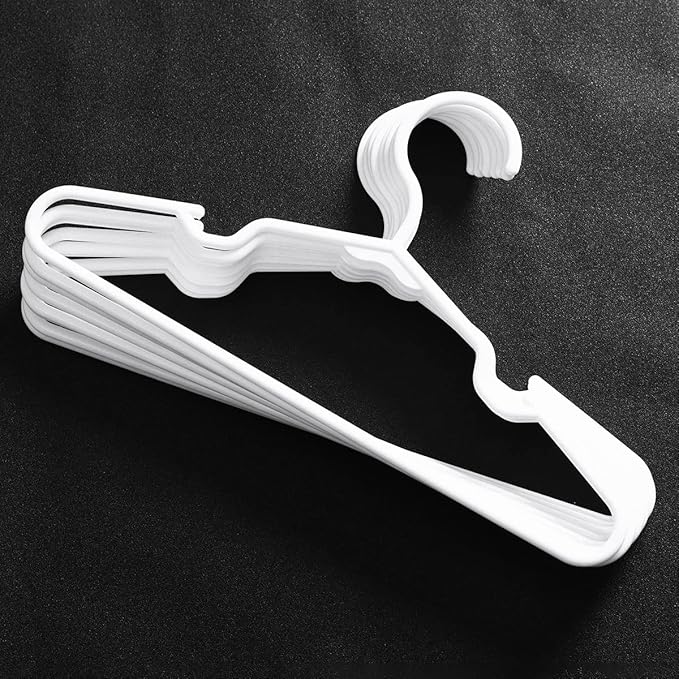 Baby Clothes Hangers 120 Pack, MJRASG White Plastic Kids Hangers 11.5" Space Saving Nonslip Toddler Hanger for Infant, Nursery, Newborn, Children, Slim Heavy Duty Hanger Bulk
