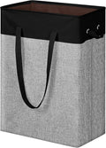 Stero Fabric Laundry Hamper, 75L Large Laundry Basket with Handles, Collapsible Dirty Clothes Hamper for Laundry Dorm, Bedroom, Bathroom, Black&Gray