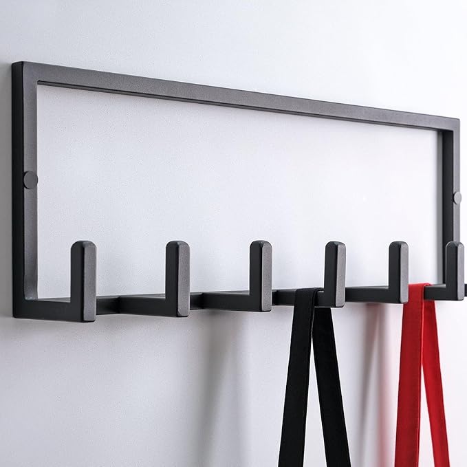 DEKADRON Metal Coat Rack Wall Mounted – Multi-Hook Hanging Rack for Coats, Bags & Hats – Easy Install, Rust-Resistant, Indoor & Outdoor Use (7 Hook (Small Size): 60cm(W) x 20cm(H) x 8cm(D))
