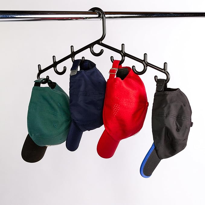 Made in USA Multi-Use Hanger for Bras, Lingerie, Hats & Scarves 5-Pack | Patented Closet Organizer | 7-Hook Space Saver for Underwear, Ties, Belts | No Clips, Lightweight Design