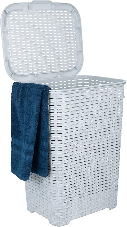 Superio Slim Deluxe Laundry Hamper Wicker, 60 Liter Ivory, Beige, Model:502-503-504