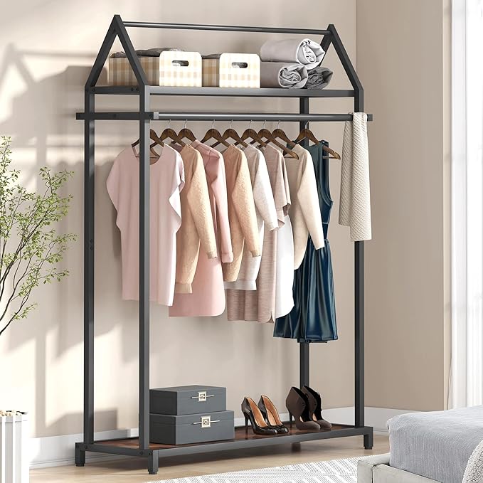 JS Hanger Wooden Coat Hangers, 20 Pack High Grade Wood Suit Hangers with Non Slip Pant Bar - Extra Smooth and Splinter Free Retro Finish