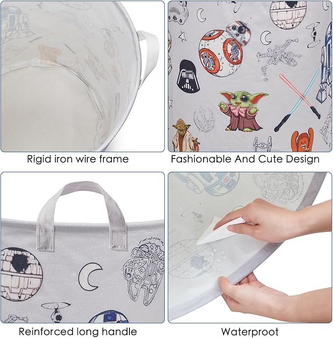 Room Nursery Decor,Baby Laundry Large Hamper Foldable With Waterproof Pe Coating,Dirty Clothes Basket Featuring The Child,Bedroom,Bathroom Set,Toy Bin,Boys and Girls Birthday Gifts (round)