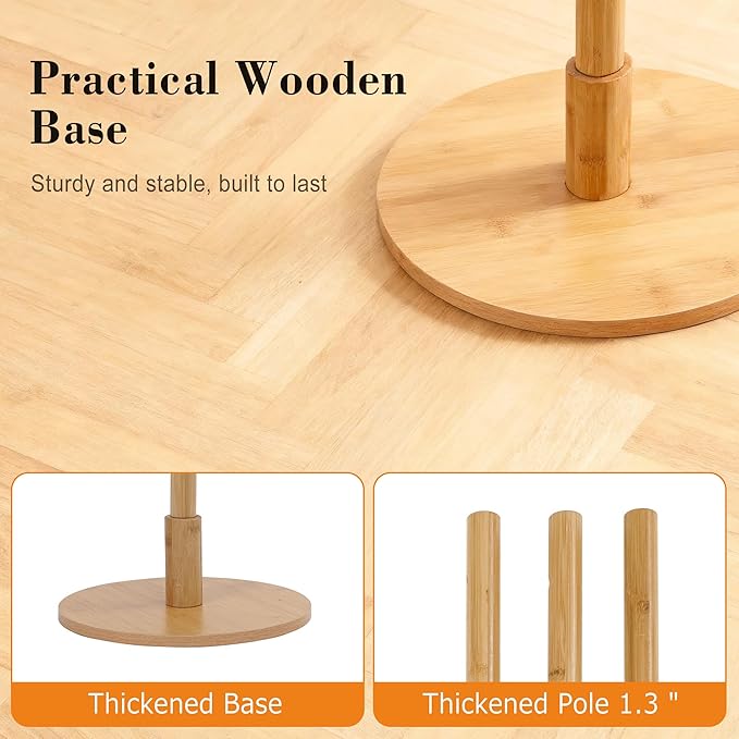 VECELO Coat Rack Freestanding, Entryway Hanger Stand, Umbrella Holder