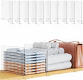 Yieach Adjustable Height Clear Shelf Dividers,10 Pack Acrylic Closet Shelf Dividers for Organization,11.1 Inch Tall Vertical Plastic Shelf Separators for Towel,Sweater,Towel Organizers and Bookshelf