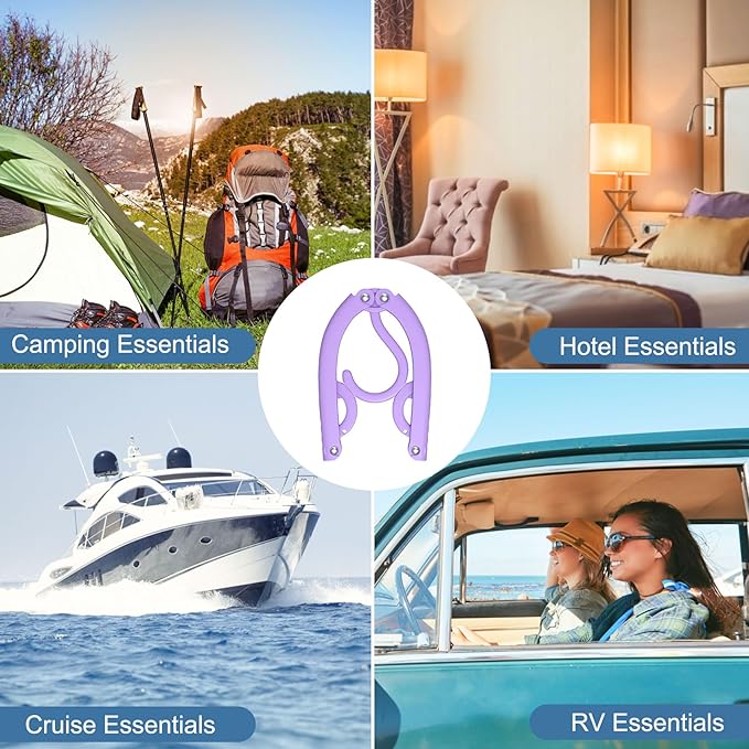 16 Pcs Portable Travel Hangers for Cruise Ship Essentials 2026, Plastic Folding Foldable Hangers Clothes Drying Rack Travel Accessories for Suitcase, RV, Camping, Flying, Hotel, Road Trip (Multi)
