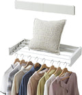 Clothes Drying Rack, Laundry Hanging Rack Collapsible, Wall Mounted Drying Rack for Laundry, Foldable Drying Rack Indoor Outdoor, 31.5" Wide, 5 Aluminum Rods, 60 lb Capacity (White 31.5")