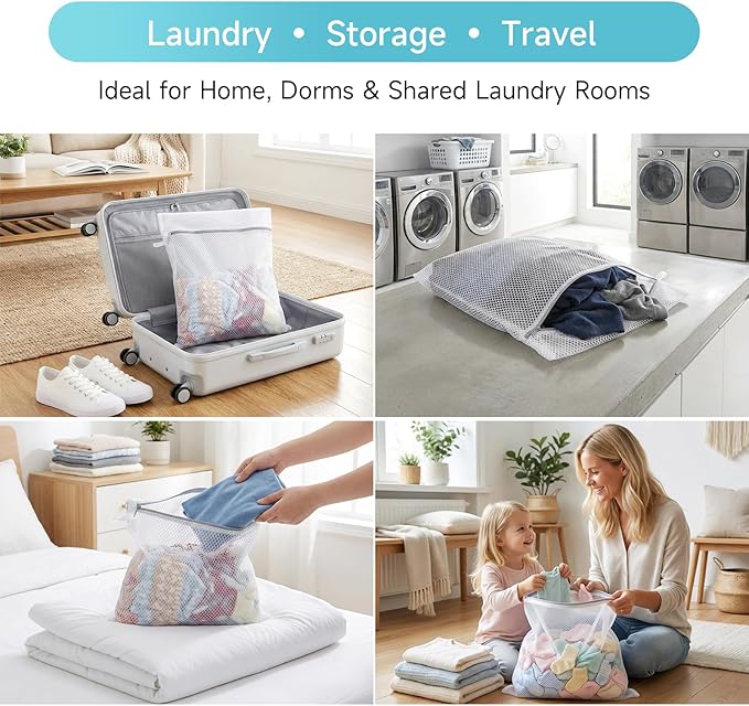 GOGOODA Mesh Laundry Bag for Delicates Set of 2 Lingerie Bags for Washing Machine Great for Laundry, Hosiery, Blouse, Underwear, Pantyhose, Socks(Set of 2)