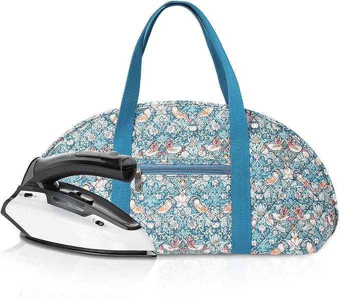 KOKNIT Full Size Iron Storage Bag, Stylish Portable Steam Iron Bag, Christmas Gift Tote For Ironing accessories & Travel (blue bird)