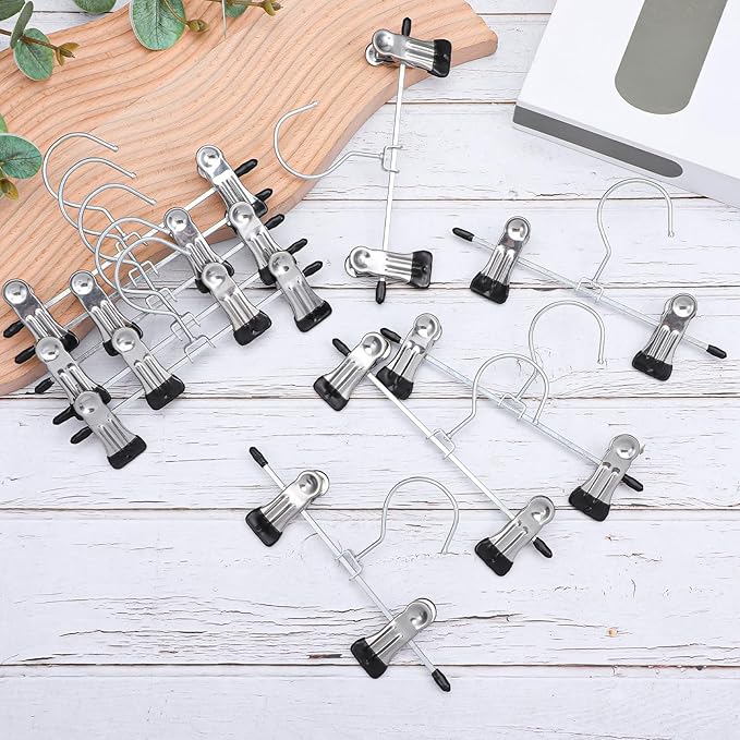 30 Pack Steel Boot Hangers with 2 Adjustable Clips, Heavy Duty Pants Hangers with Non-Slip Grip Space Saving Travel Hanger Organizer for Closet Boots Pant Clothes Hats Socks
