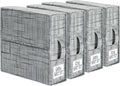 SUOCO SheetCube Bed Sheet Organizers and Storage 4 Pack, Foldable Linen Closet Organizer, Bedding Folder Storage Box Container for Blanket, Duvet Cover Set, Bed Sheet Set - Pattern Grey