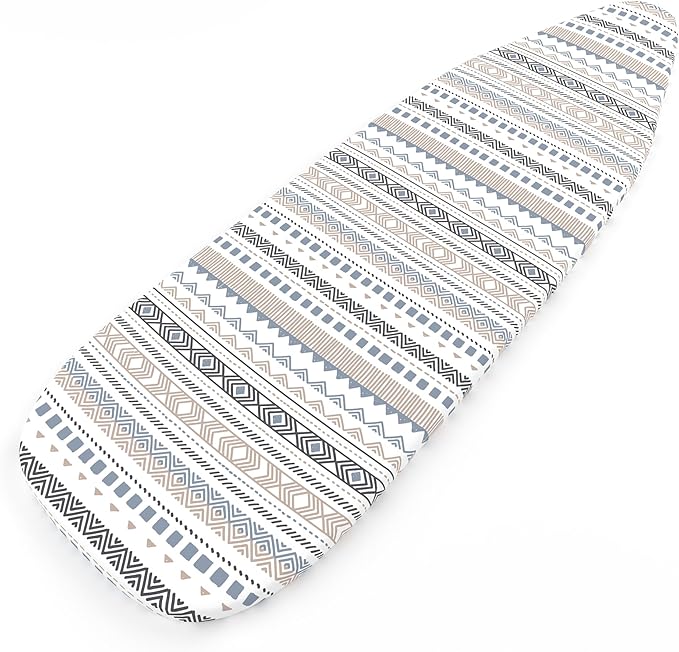 Encasa XO Ironing Board Cover and Pad 54"x18" - Thick 3mm Felt Padding, Drawstring Tightening & Lock, Easy Fit, Scorch & Stain Resistant, Fits X-Large Ironing Board - Aztec