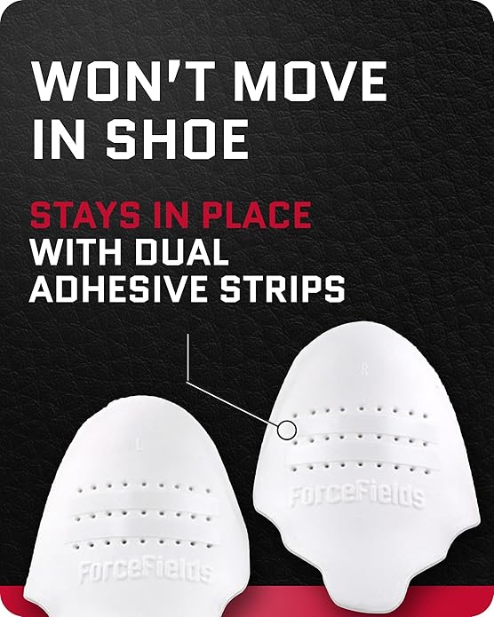 FORCEFIELD Shoe Crease Preventer - Foam Crease Protector for Shoes & Boots - Fits Inside Toe Box, Prevents Creasing - Adhesive Strips for Secure Fit - Fits Kids Size 4-7, Women’s 5-12, Men’s 8+