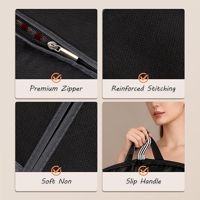 60 inch Dress Garment Bag for Suits, Dresses and Gowns – Long Garment Cover for Closet Storage and Travel Protection