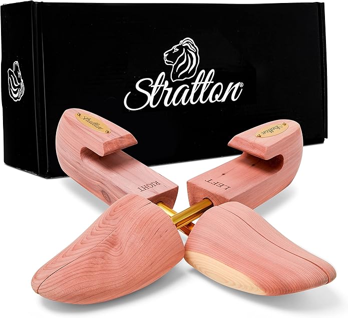 STRATTON MEN’S ADJUSTABLE SPLIT TOE CEDAR SHOE TREE | 2-PACK | GROWN IN USA | GREAT GIFT FOR MEN