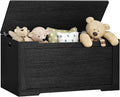 usikey 39.4” Storage Chest, Toy Chest, Toy Box with Safety Hinges, Lift Top Storage Bench, Supports 220 lb, for Living Room, Bedroom, Entryway, Black