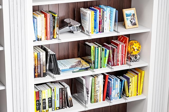 10-Pack Closet Organizers and Storage, Organizing Wardrobe, Kitchen, Bedroom Shelves, Clothes Shelves, Bookshelf Dividers, Towels and Hats, Wallet Dividers, Clear