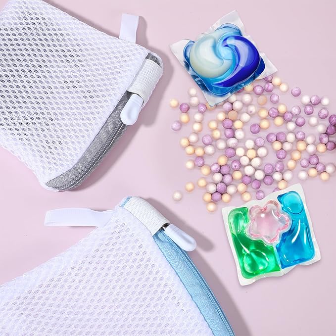 Mini Mesh Laundry Pods Anti-Sticking Bag, 4 PCS Scent Beads Laundry Bags Mini Laundrys Pods Dissolution Protection Bag, Durable Washing Machine Wash Bags for Scented Beads Storage