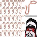 Sratte 50 Pieces Clothes Hanger Connector Hooks, Metal Clips Extender Hooks for Velvet Hangers Closet Space Saving(Rose Gold,50 Pieces)
