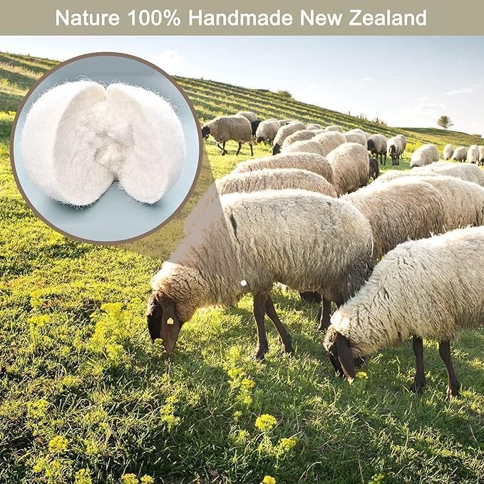Organic Wool Dryer Balls: Eco-Friendly & Chemical-Free | Our Anti-Entanglement Reusable Balls Eliminate Wrinkle Static | 6-Pack XL Dryer Balls for Laundry is Made with New Zealand Wool (MER-Gry-Dog)