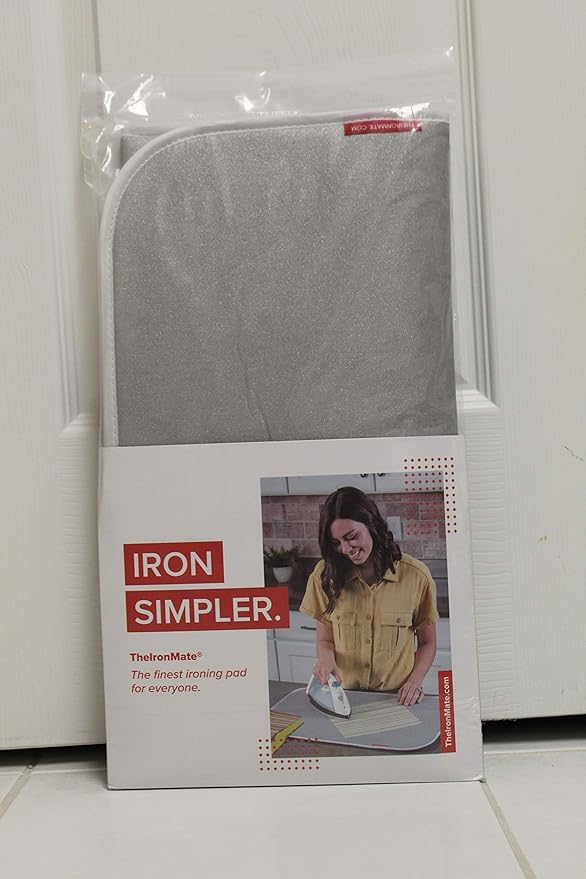 TheIronMate - Premium Ironing Pad, Designed Especially for Quilters and Crafters, Small (17in x 25in with Loop, Silver)