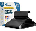 Lifemaster Plastic Clothes Hanger Set - 120 Pieces Versatile, Lightweight, Space-Saving, Non-Slip, Slim Designed, Dry and Wet Clothes Hanger Set - Black