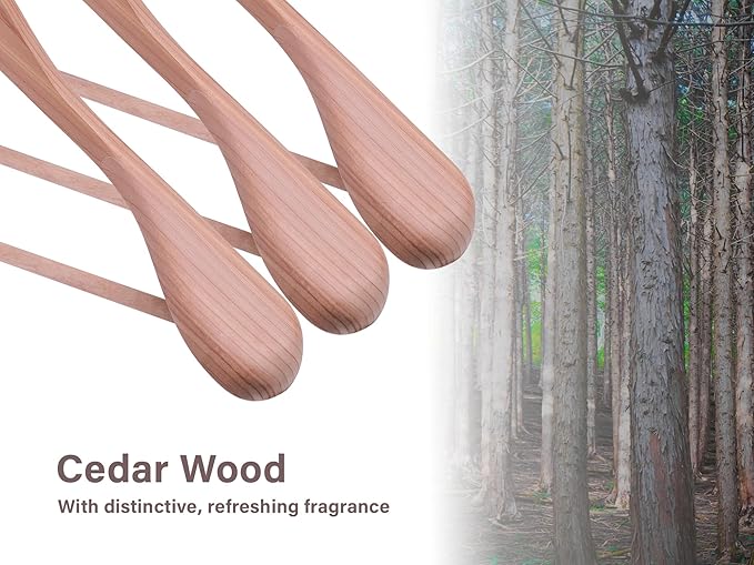 StorageWorks Red Cedar Wood Hangers 6 Pack, Extra Wide Shoulder Wooden Hanger for for Suits, Coats, Jackets, Pants