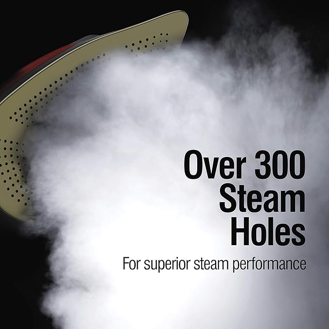 CHI Steam Iron for Clothes with 300+ Holes for Powerful Steam ing,Temperature Guide Dial,1700 Watts,XL 10’ Cord,3-Way Auto Shutoff,Titanium Infused Ceramic Soleplate,Silver (13101),(Pack of 2)
