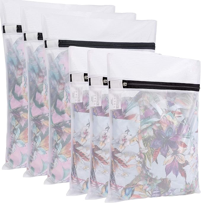 BAGAIL Laundry Bags Mesh Wash Bag for Intimates Lingerie and Delicates,6Pcs(3L,3M)