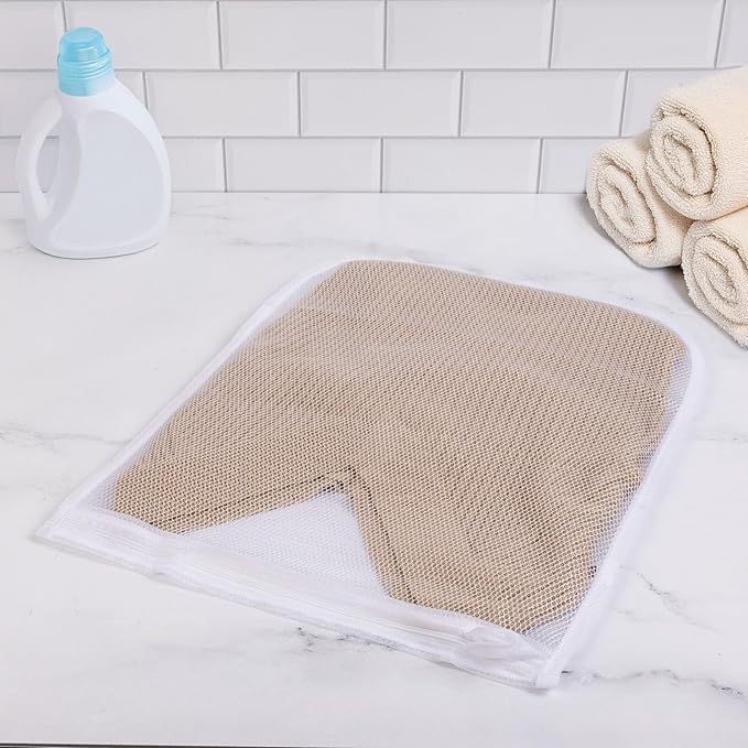 PRO MART INDUSTRIES Sweater Wash Bag With Zipper Closure White Mesh Polyester