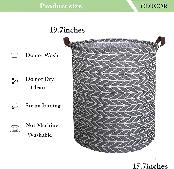 CLOCOR Large Round Storage Baskets,Collapsible Storage Bin, Dirty Laundry Hamper Baskets for Baby Boys and Girls, Office, Bedroom, Toys Nursery Kids Clothes Gift Basket(Arrowhead)