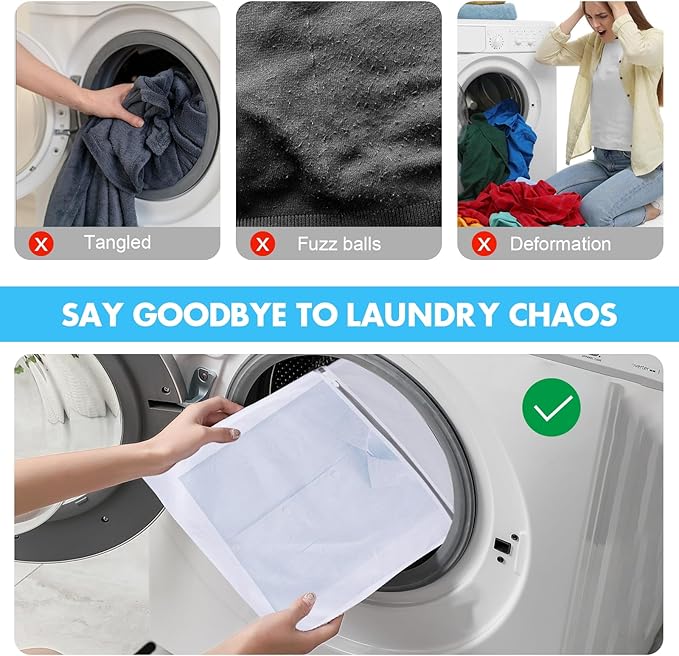8 Pack Mesh Laundry Bags for Delicates, Laundry Bags Mesh Wash Bags in 7 Sizes (Include Bra and Lingerie Wash Bags), Lingerie Bags for Washing Delicates, Garment Bag for Washing Machine