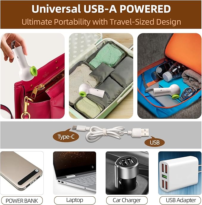 Travel Vacuum Storage Bags with Rechargeable USB Pump, 6 Pack Carry-On Size Compression Packing Bags for Luggage and Suitcase, Space Saver for Clothes and Clothing Travel
