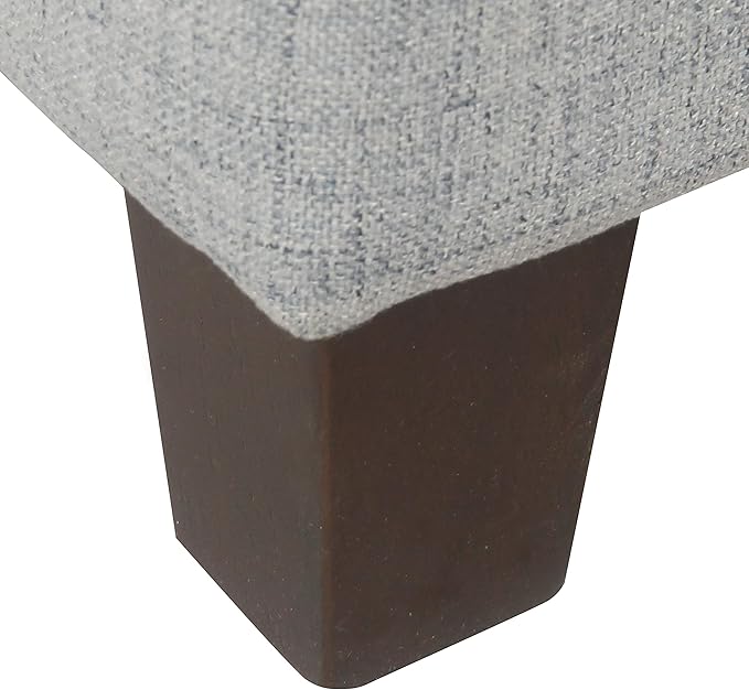 Homepop Home Decor Tufted Ainsley Button Storage Ottoman Bench with Hinged Lid Ottoman Bench with Storage for Living Room & Bedroom, Light Blue 18x40x18 Inches