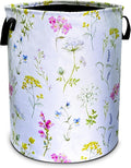 Colorful Flowers Laundry Basket Floral Foldable Oxford Cloth Funny Tote Bag Laundry Hamper Clothes Storage Bucket Toy Organizer For Bathroom/Laundry Storage/Bedroom 18.9x16.5 In Gift