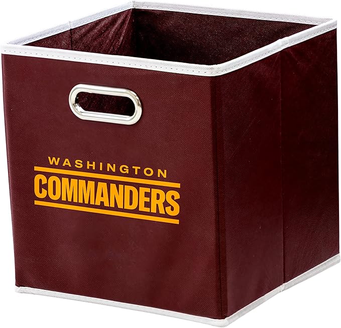 Franklin Sports NFL Storage Bins - Collapsible Cube Container + Basket - NFL Office, Bedroom + Living Room - 11"x11"