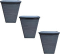 YBM Home Plastic Rattan Laundry Hamper Basket with Hinged Lid, Ventilation Holes, Durable, Lightweight Bin With Cutout Handles, Storage Dirty Clothes, Space Saver, 16.75" x 13.5" x 23.75", Grey,3-Pack