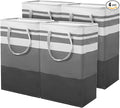 4 Pcs 75L Large Laundry Basket Hamper, Freestanding Waterproof Clothes Organizer with Handles for Bedroom Bathroom Dorm Family, Grey
